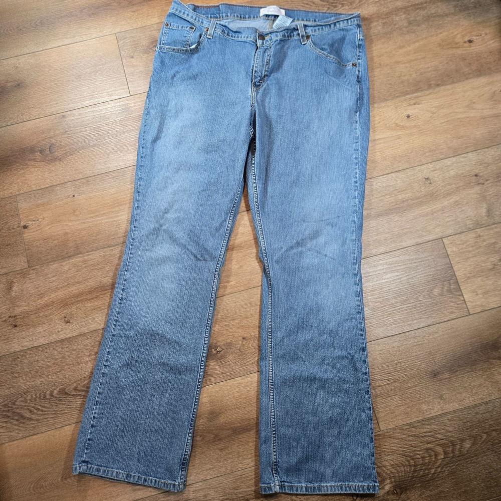 Levis Classic Bootcut Jeans Womens 20W Long Faded Blue Stretch Western Cowgirl